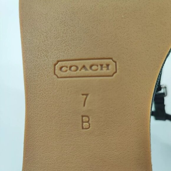 Coach Women's Robyn Signature Black Thong T-Strap Sandals Size 7B US - Picture 9 of 9